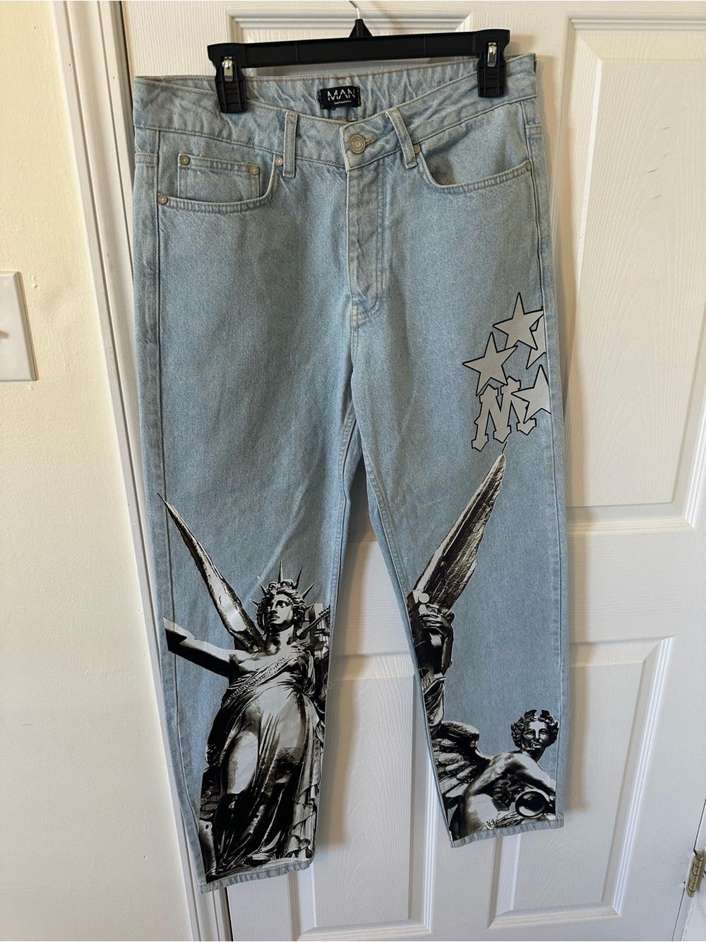 BoohooMAN Light Blue Washed Denim Jeans